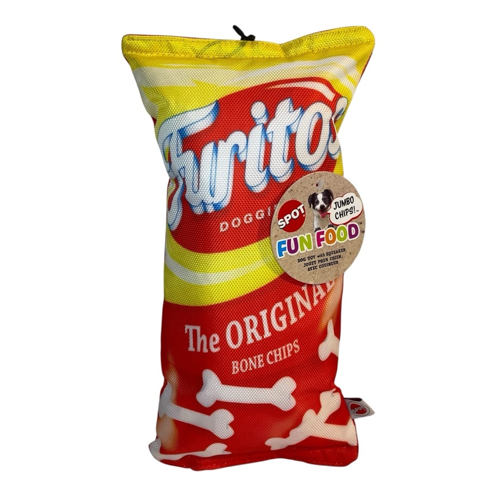 Spot Large Dog Squeaky Toy Plush 14” Squeaker Crinkle Fun Food Furitos Chips New